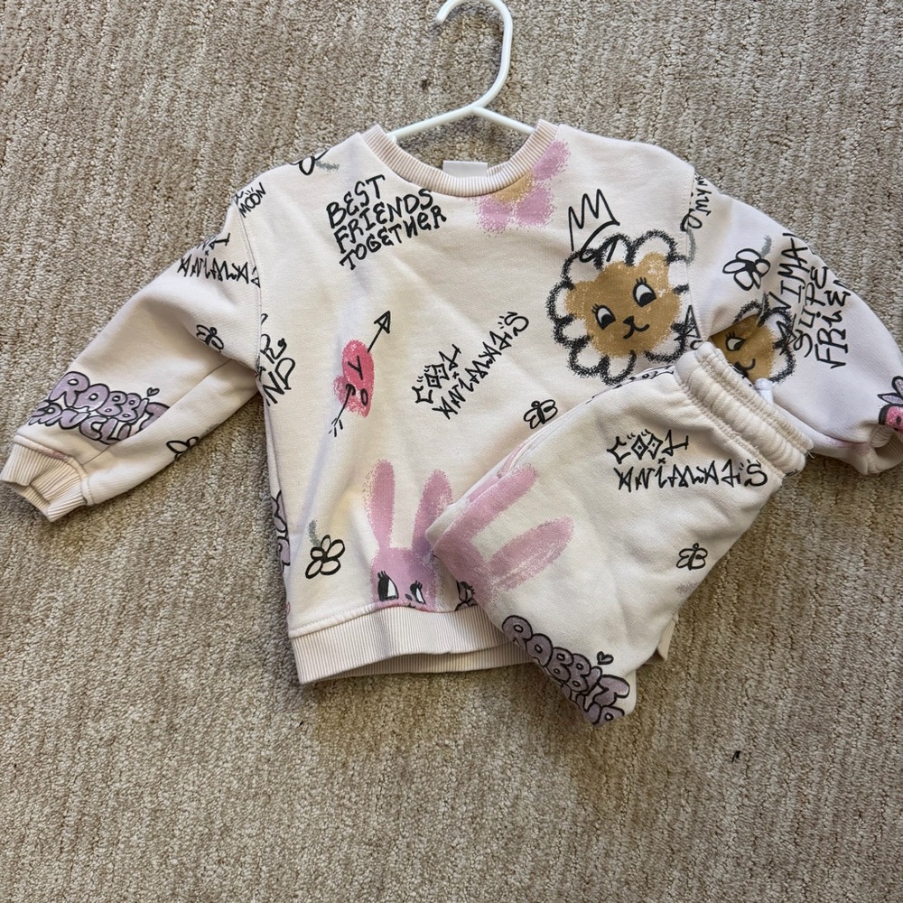 Zara Kids Graphic Sweatshirt and Pants Set